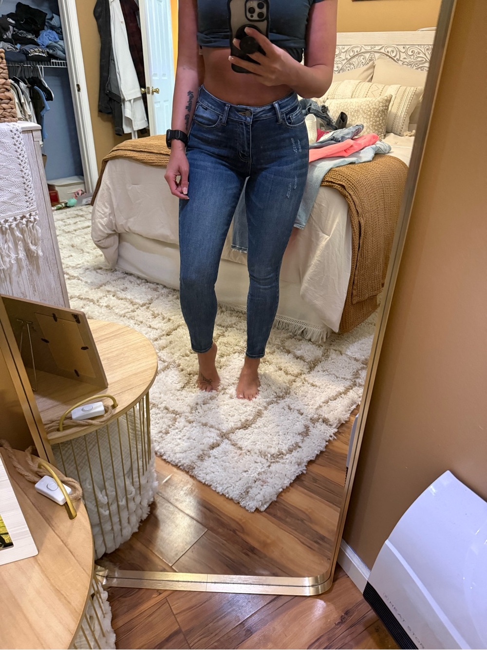 High-Rise Dark Blue CELLO Skinny Jeans - Women